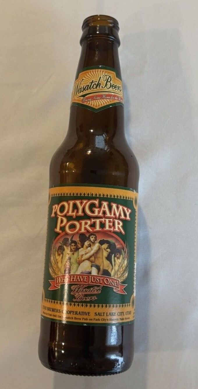 Wasatch Brewery Polygamy Porter Brown Beer Bottle 12oz Salt Lake City Utah
